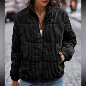 SHEIN - Corduroy Puffer Jacket